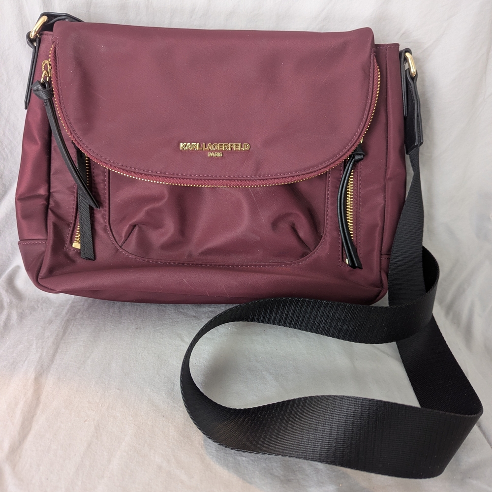 Karl Lagerfeld Burgundy Crossbody Bag